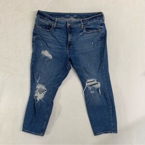 Old Navy O. G. Straight Leg High Rise Women’s Petite Size 18 Jeans Distressed